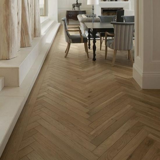 Herringbone Brushed Natural Multiply Engineered Oak Flooring