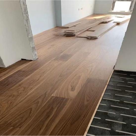 wide plank; American walnut; engineered wood